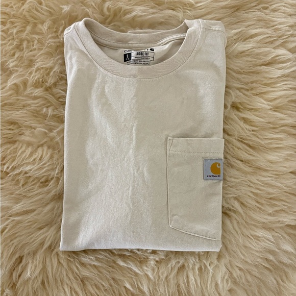 Carhartt Cream Relaxed Fit Crew Pocket Tee Shirt - Picture 5 of 5